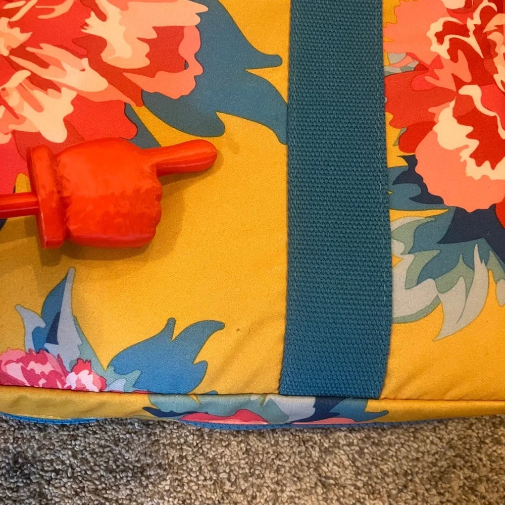 Matilda Jane Beach Bum Foldable Picnic Blanket Tote Bag Yellow Turquoise Travel
